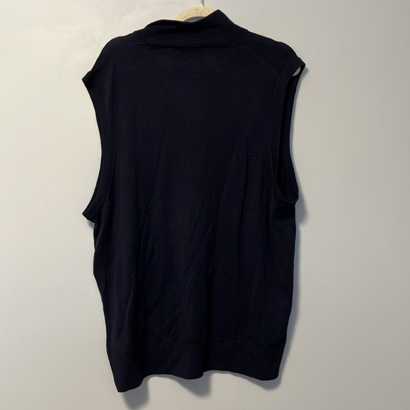 Brooks Brothers Navy merino wool Sleeveless Zip-Up sweater - Picture 5 of 5
